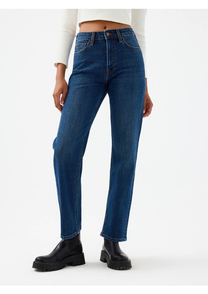 Comfort Straight Comfort Fit Lacivert Kadın Jean Pantolon LF2037063 fiyatları