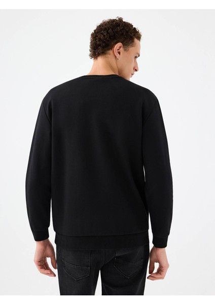 Regular Fit Siyah Erkek Sweatshirt LF2041074 modelleri
