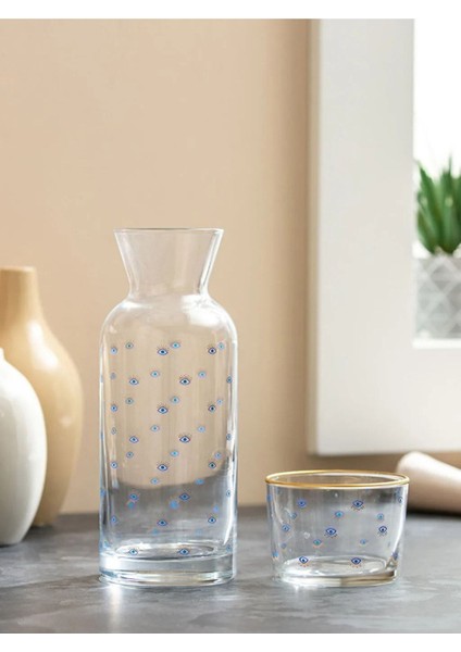 Mavi 700 ml Kapaklı Başucu Sürahi ve Karaf Seti, 2 Parça, Şık Tasarım modelleri