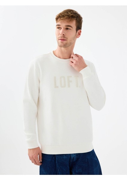Regular Fit Beyaz Erkek Sweatshirt LF2041537