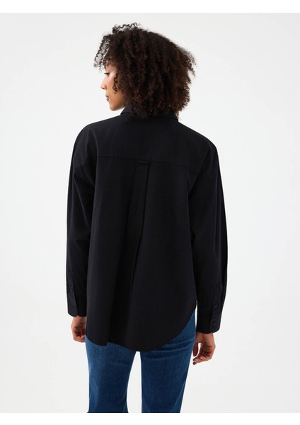 Loose Fit Siyah Kadın Gömlek LF2041855 modelleri