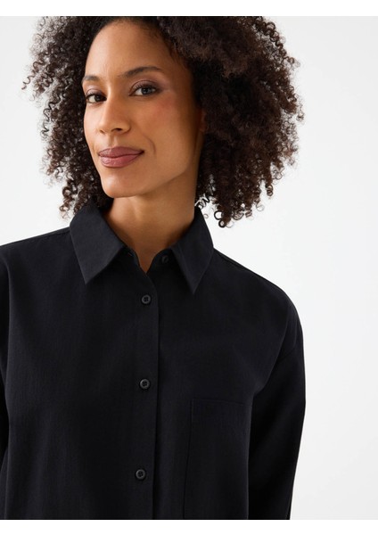 Loose Fit Siyah Kadın Gömlek LF2041855 fırsatları