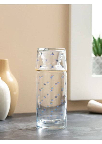 Mavi Kapaklı 700 ml Başucu Sürahi ve Karaf Seti, Şık ve Kullanışlı Tasarım fırsatları