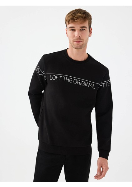 Regular Fit Siyah Erkek Sweatshirt LF2041075