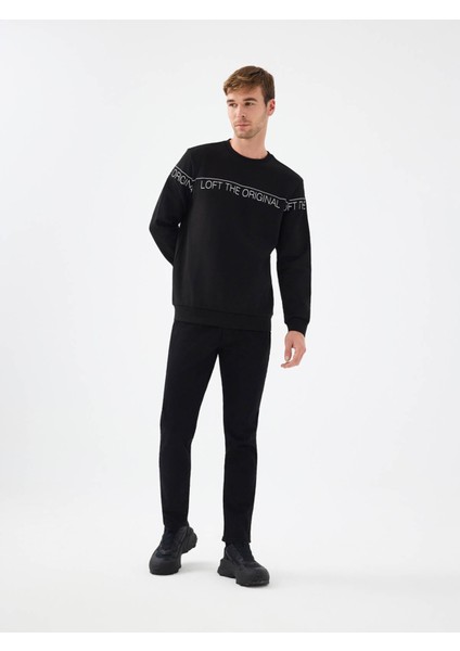Regular Fit Siyah Erkek Sweatshirt LF2041075 fiyatları