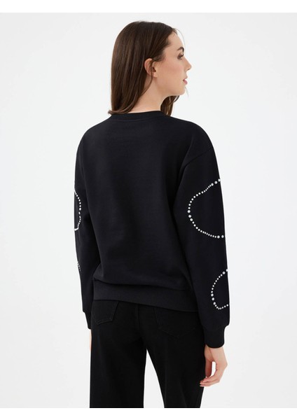 Regular Fit Siyah Kadın Sweatshirt LF2040682 modelleri