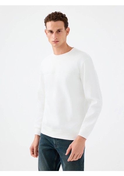Regular Fit Beyaz Erkek Sweatshirt LF2041076