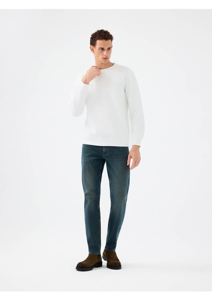 Regular Fit Beyaz Erkek Sweatshirt LF2041076 fiyatları