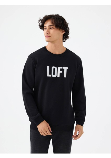 Regular Fit Siyah Erkek Sweatshirt LF2041133