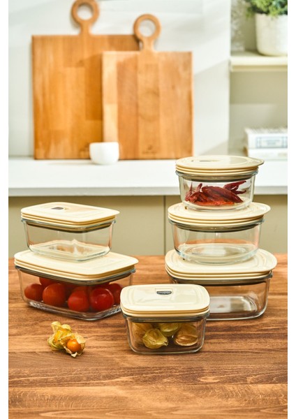 Vakumlu Kapaklı Cam Saklama Kabı, 0.4 Lt, Şık ve Pratik Tasarım