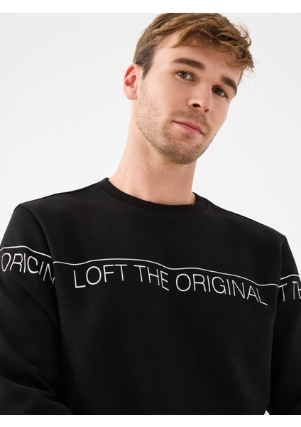 Regular Fit Siyah Erkek Sweatshirt LF2041075 fırsatları
