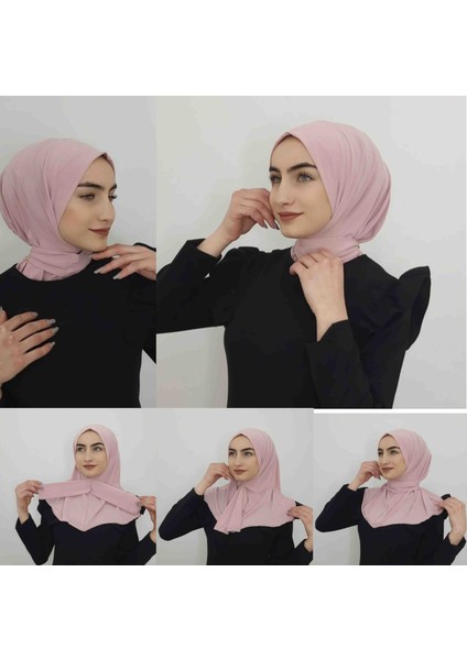 Çıtçıtlı Pratik Hazır Hijab Eşarp Pembe fiyatları