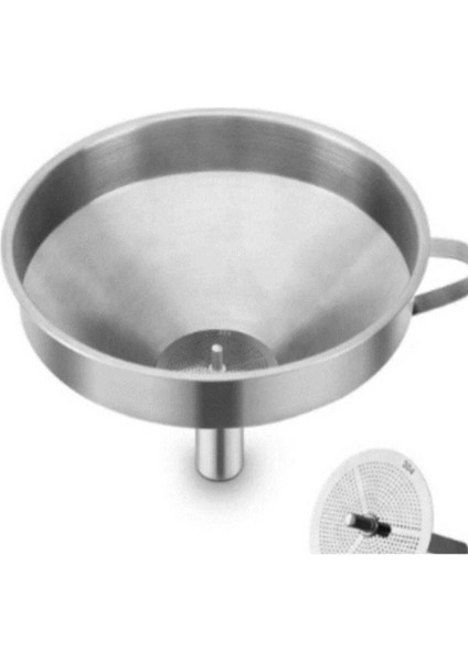 13 cm Paslanmaz Süzgeçli Huni, Yağ, Sos ve Sıvı Akıtıcı, Pratik Kullanım Sağlar fırsatları