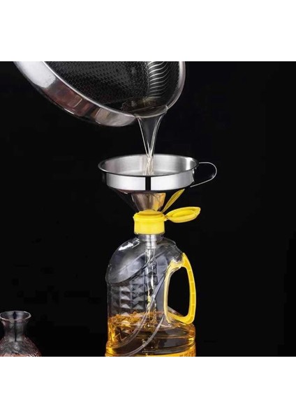 13 cm Paslanmaz Süzgeçli Huni, Yağ, Sos ve Sıvı Akıtıcı, Pratik Kullanım Sağlar indirimleri