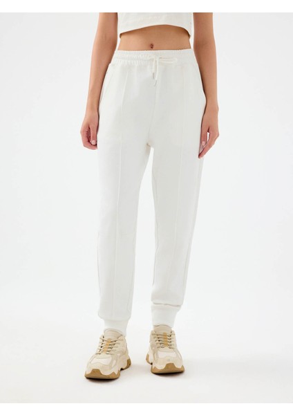 Jogger Fit Beyaz Kadın Eşofman Altı LF2038218 fiyatları