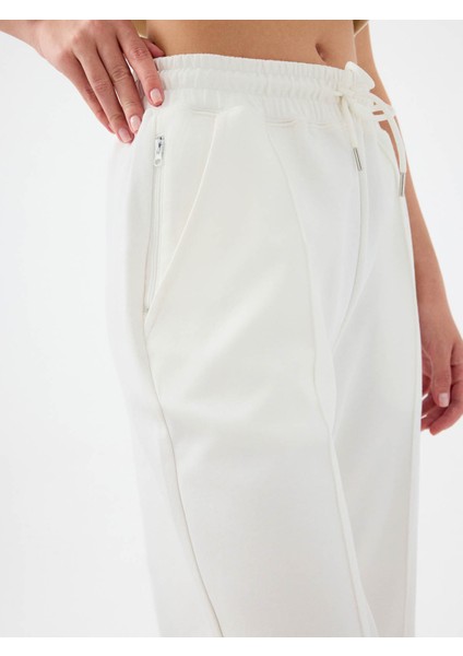 Jogger Fit Beyaz Kadın Eşofman Altı LF2038218 indirimleri