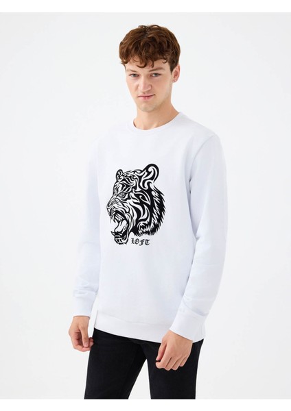 Regular Fit Beyaz Erkek Sweatshirt LF2041394