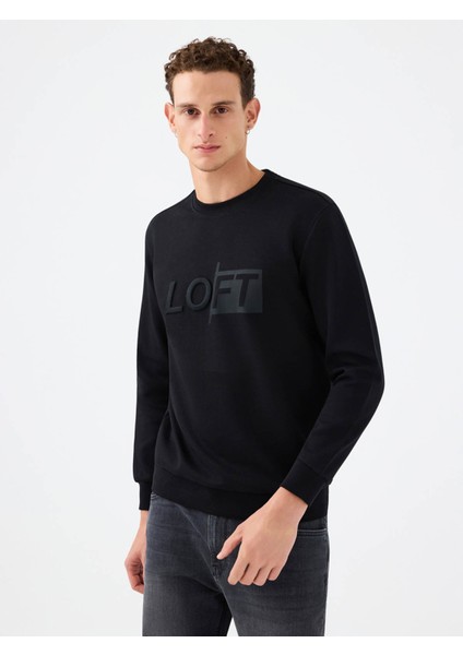 Regular Fit Siyah Erkek Sweatshirt LF2041081