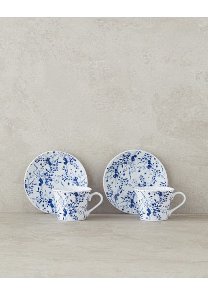 Mavi 4'lü Porselen Kahve Fincanı Takımı, 2 Kişilik Set fiyatları