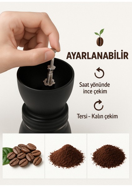 Çok Renkli Seramik Kahve Değirmeni, Chemex, V60 ve French Press Uyumlu modelleri