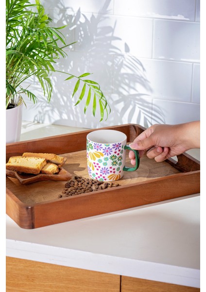 Çiçekli Yeni Seramik Kupa 350 Ml, Renkli Tasarım fırsatları