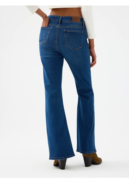 Flare Slim Fit Lacivert Kadın Jean Pantolon LF2040536 modelleri