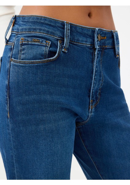 Flare Slim Fit Lacivert Kadın Jean Pantolon LF2040536 indirimleri