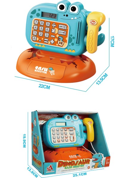 Pilli Işıklı Sesli Yazarkasa Dokunmatik Tuşlu Dijital Ekranlı Oyuncak Yazarkasa Dinozor fiyatları