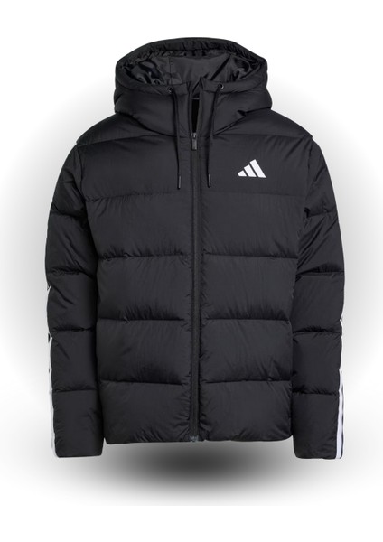 Erkek Siyah Kapşonlu Mont Essentials Climawarm 3-Stripes Puffer Down fırsatları