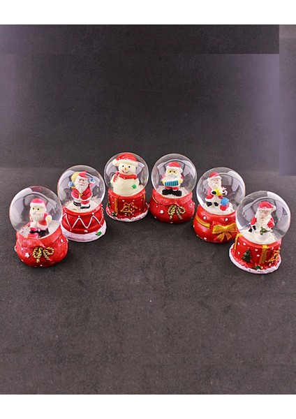 6 Adet Yeni Yıl 2023 Noel Yılbaşı Temalı Mini Boy Işıklı Kar Küresi 6,5 cm -36A fırsatları