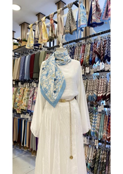 Çiçek Esintisi Eşarp Bebe Mavi