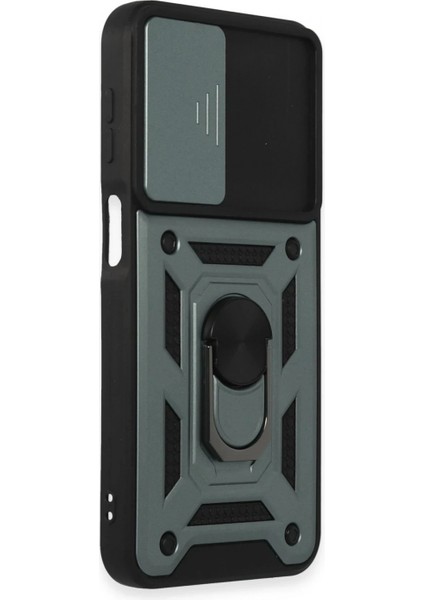 Samsung Galaxy M34 5g Kılıf Pars Lens Yüzüklü Silikon - Yeşil modelleri