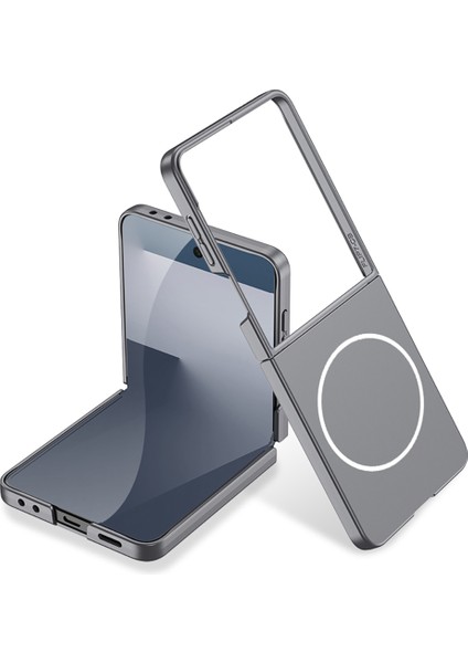 Samsung Galaxy Z Flip 7 Kılıf M-Safe Şarj Özellikli Sert Kıpta Kapak