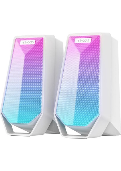Mıkado MD-188-B 2*5W Rgb Bluetooth Speaker-Beyaz
