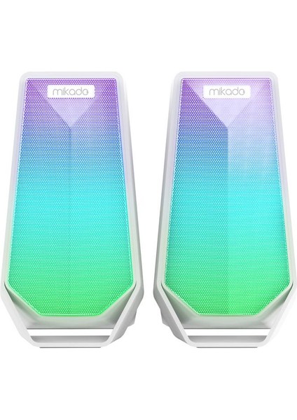 Mıkado MD-188-B 2*5W Rgb Bluetooth Speaker-Beyaz indirimleri