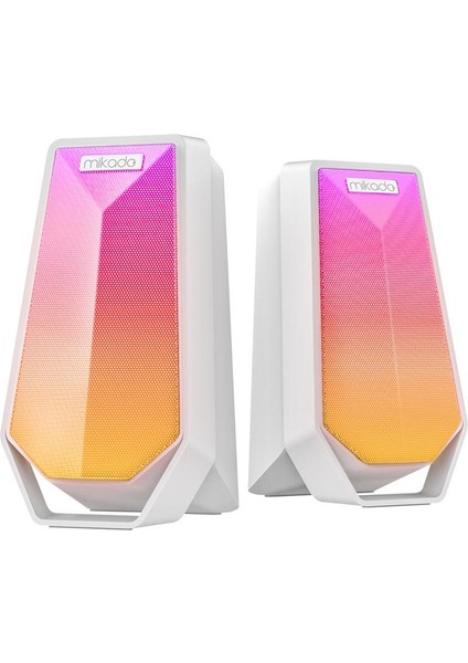 Mıkado MD-188-B 2*5W Rgb Bluetooth Speaker-Beyaz