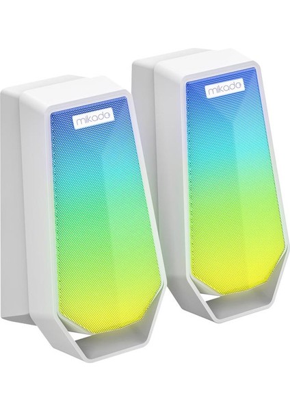 Mıkado MD-188-B 2*5W Rgb Bluetooth Speaker-Beyaz