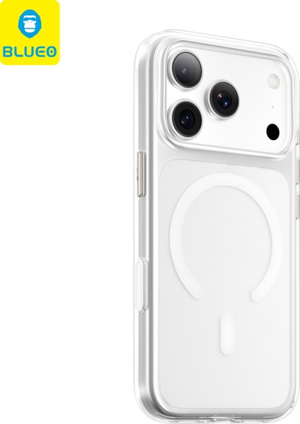 Crystal Pro iPhone 17 Air Uyumlu Magsafe Özellikli Metal Tuşlu Sert Sararmaya Dayanıklı Kılıf