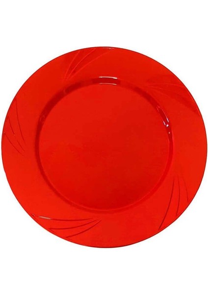 Kristal tabak Kırmızı 23 cm 6'lı