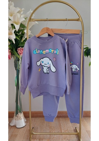 Mor Renkli,cinnamoroll Baskılı,kız Çocuk Eşofman Takımı