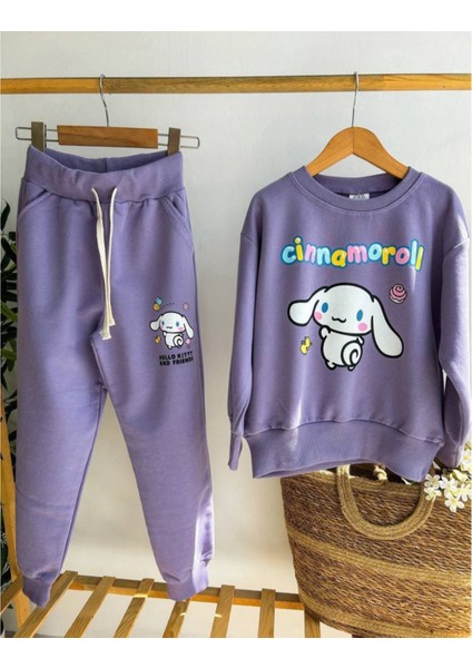 Mor Renkli,cinnamoroll Baskılı,kız Çocuk Eşofman Takımı modelleri