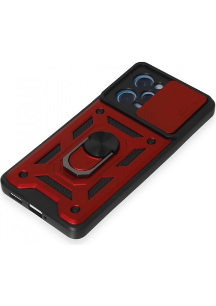 Xiaomi Redmi Note 12 Pro 5g Kılıf Pars Lens Yüzüklü Silikon - Kırmızı indirimleri
