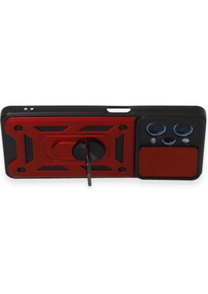 Xiaomi Redmi Note 12 Pro 5g Kılıf Pars Lens Yüzüklü Silikon - Kırmızı