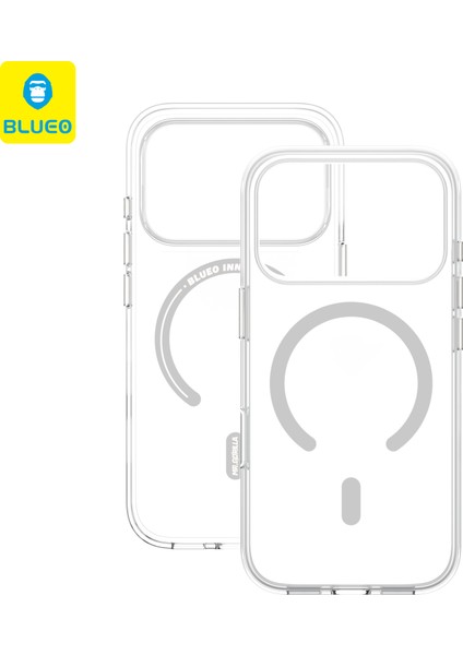 Crystal Pro iPhone 17 Uyumlu Magsafe Özellikli Metal Tuşlu Sert Sararmaya Dayanıklı Kılıf modelleri