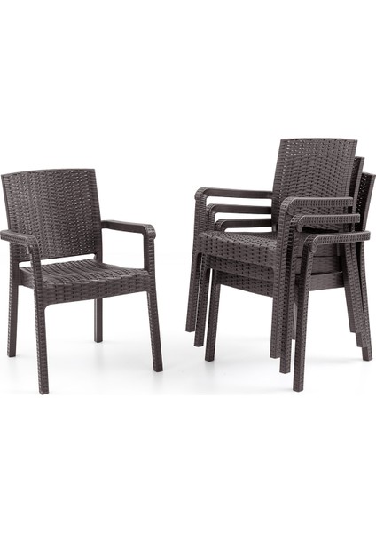 King 6 Kişilik Rattan Masa Sandalye Takımı Kahve fiyatları