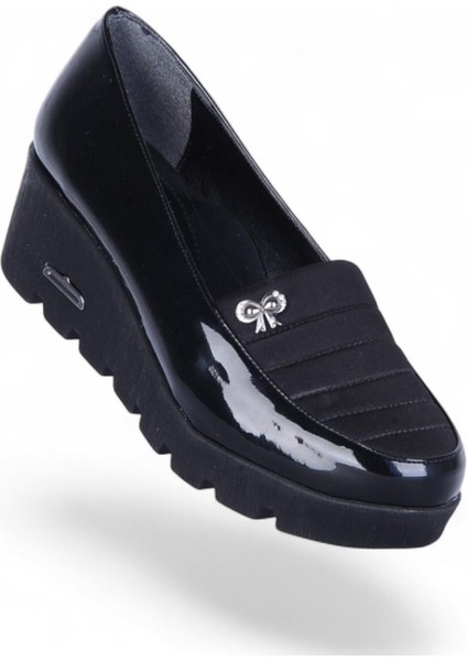 ESRC-607 Siyah Kadın 7cm Topuklu Ayakkabı