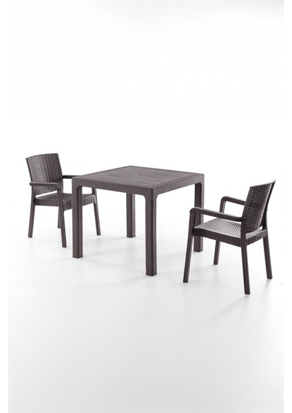 King 2 Kişilik Rattan Masa Sandalye Takımı Kahve fiyatları