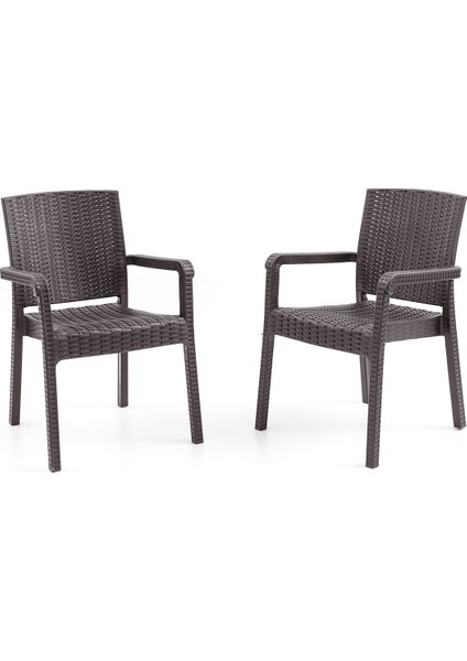 King 2 Kişilik Rattan Masa Sandalye Takımı Kahve modelleri