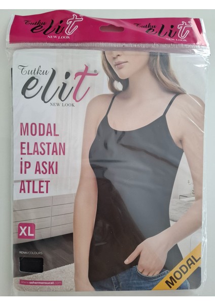 Modal Elastan Ip Askılı Kadın Atlet - 6 Adet - Siyah fırsatları