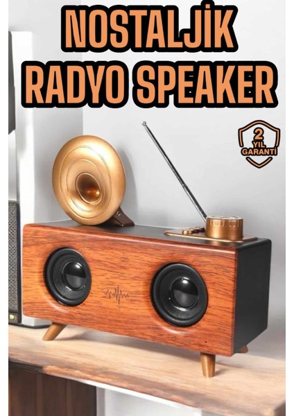 Çalar Radyo Müzik Kutusu Nostaljik Hoparlör Speaker